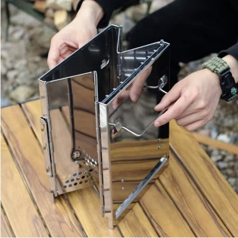 Tragbarer, faltbarer quadratischer Barbecue aus Edelstahl