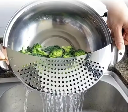 Halbrundes Abtropfsieb aus Edelstahl