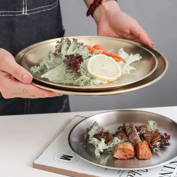 Robuste Edelstahl-Teller Set