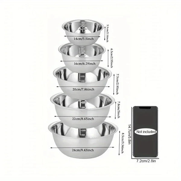 Robuste Edelstahl-Schüssel-Set
